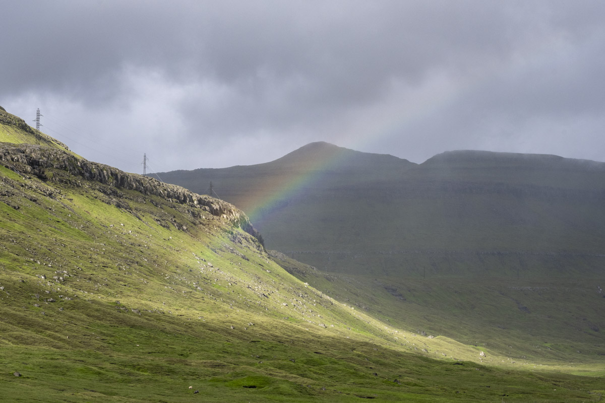 A rainbow on the way to Klaksvík