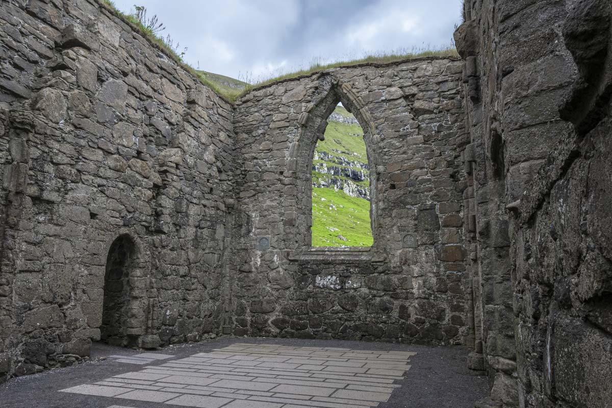 Remains of the cathedral at Kirkjubøur